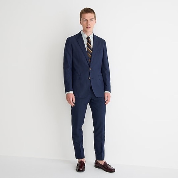 J Crew Ludlow Slim-fit unstructured suit jacket in Irish cotton-linen It… - Picture 2 of 5